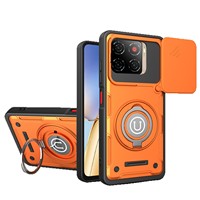 Coques de téléphone magnétiques avec support anneau motif animal pour A56 & Honor AXON 60, protection d'objectif, deux-en-un, bords souples, dos rigide en acrylique