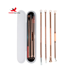 Lot de 4 extracteurs de points noirs professionnels pour le soin de la peau, or, argent, noir – Prix usine, vente en gros - Product Image 1