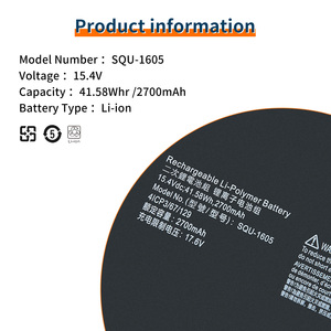 แบตเตอรี่แล็ปท็อป SQU-1605สำหรับ <span class=keywords><strong>ACER</strong></span> Swift <span class=keywords><strong>7</strong></span> S7-371 SF713-51สำหรับ <span class=keywords><strong>ACER</strong></span> <span class=keywords><strong>Spin</strong></span> <span class=keywords><strong>7</strong></span> SP714-51 41CP3/67/129 15.4V 41 58WH/2700mAh - Product Image 6
