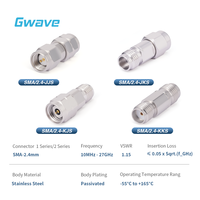 Adaptateur RF à ondes millimétriques haute fréquence SMA vers 2,4 mm en acier inoxydable DC-26,5 GHz avec VSWR <1,15 et impédance 50 Ohm pour tests en laboratoire