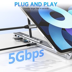 Hub USB C 9 en 1, HDTV, RJ45, LAN Gigabit, Base Portátil para Laptop, Estación de Acoplamiento - Product Image 5