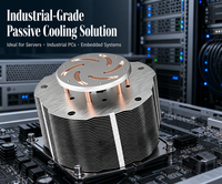 Dissipateur thermique passif OEM personnalisé en cuivre avec caloduc, refroidisseur de CPU sans ventilateur, ailettes en aluminium pour PC industriel, serveur, système embarqué
