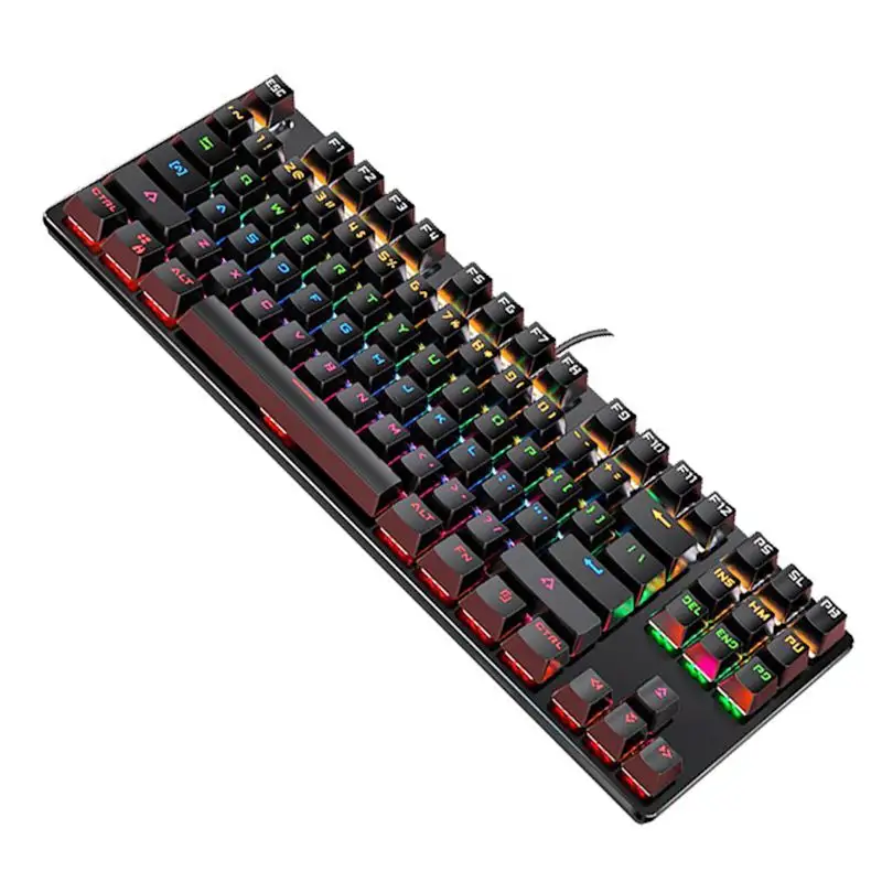 2022 Mini K400 Usb Wired Mechanical Keyboard 87 Keys RGB Backlit Ergonomic Computer Gaming Keyboard Mechanic For Gamer