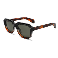 Lunettes de soleil polarisées carrées en acétate avec rivets flèche exquis, protection UV, anti-éblouissement, unisexe, pour la conduite quotidienne, logo personnalisé