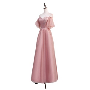 Bridesmaid Dress A-Line Tulle High Neck Natural Waist 3D Patterns Summer Style - Product Image 5