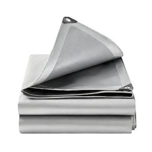 Double Silver Tarpaulin PE Tarpaulin 2.0-6.0mm Thick Waterproof Rainproof Sunshade Cloth Gray Double Sided Outdoor Use - Product Image 1