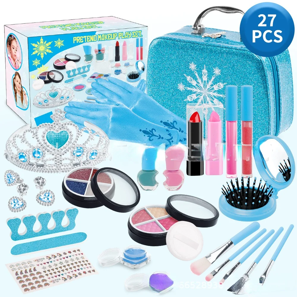 Детские и девочки макияж игрушки ледяной и Снежный мешок макияж набор для макияжа Qiyuan принцесса косметический чемодан