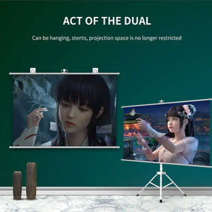 מחיר מפעל 84 אינץ' 16:<span class=keywords><strong>9</strong></span> ALR נייד חמה למכירה מסך מקרן חצובה עם מעמד - Product Image 2