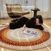 Tapis tissé Salon Style simple Haut de gamme Wabi-Sabi Chambre à coucher Chevet Vestiaire Coiffeuse Nouveau modèle 2025 Tapis rond