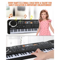 Órgano Electrónico con Teclado de 61 Teclas Simulación de Piano con Micrófono