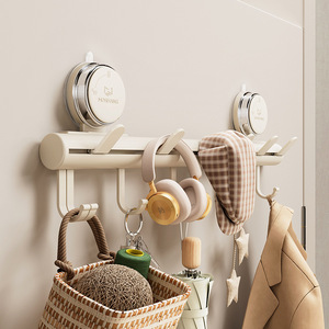 Gancho con ventosa, colgador de puerta móvil, perchero de pared extraíble, organizador de almacenamiento, diseño minimalista - Product Image 1