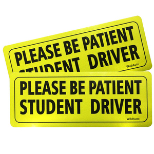Aimant de conducteur <span class=keywords><strong>personnalisé</strong></span> pour <span class=keywords><strong>voiture</strong></span>, veuillez être Patient, étudiant, conducteur magnétique réfléchissant, autocollant de pare-chocs - Product Image 4