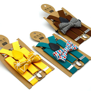 Bretelle per bambini della scuola + Set di bretelle a quadri con papillon per ragazzi - Product Image 3