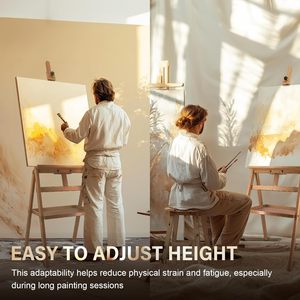 JQ Vente en gros Support de sol pliant en bois Aquarelle Extérieur Croquis Art Chevalet Chevalet Stand Peinture à l'huile Chevalet <span class=keywords><strong>pour</strong></span> Peinture - Product Image 6