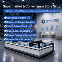 Refrigerador Vertical Abierto de Una Sola Temperatura, Exhibidor Multideck Abierto para Tiendas de Conveniencia, para Verduras, Bebidas y Leche