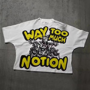 Camiseta con estampado Dtg de estilo callejero de gran tamaño personalizada Camiseta cuadrada de algodón de alta calidad unisex - Product Image 2