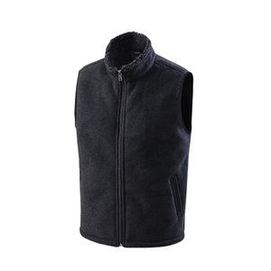 [Mark] OEM/ODM Thương hiệu Hàn Quốc Mark MK-446 biểu tượng tùy chỉnh cực <span class=keywords><strong>Fleece</strong></span> Faux-Sherpa ngoại quan vest Melange grey YKK dây kéo căng mềm - Product Image 1