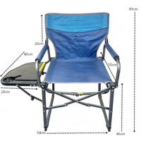 Chaise de Réalisateur Pliante d'Extérieur à Cadre en Acier avec Table Basse – Écologique, Légère, Portable, Réglable, Haute Qualité pour Jardin et Salle de Sport