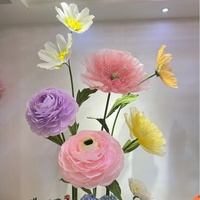 Hotselling staande partydecoratie gigantische bloemen papieren pioenroos standaard gigantische bloemen voor decoratie bruiloften evenementen etalage