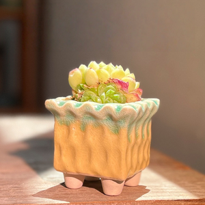 Maceta de Cerámica Ecológica con Degradado de Color Macaron, con Orificio de Drenaje, Decoración Creativa para Interiores - Product Image 3