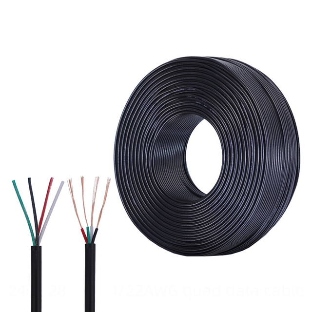 2464 Electronic Wire 28 26 24 22 20 18AWG Four-Core Charging Audio Power Cable 4-Core Powder-Coated Signal Cable