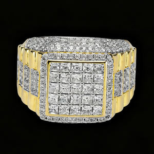 مجوهرات جاسن تصميم كامل مربع أعلى الهيب هوب مثلجة خارج الشارع نمط مكعب الزركون أحجار الرجال خاتم لمناسبات الزفاف - Product Image 2