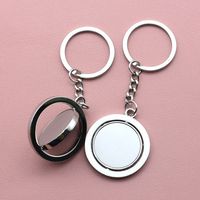 Porte-clés rond en alliage de zinc, style tendance, pendentif circulaire, cadeau