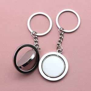Llavero redondo de aleación de zinc, estilo moderno, colgante circular, regalo - Product Image 3