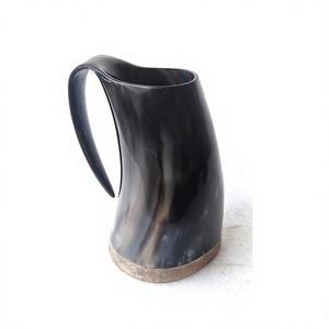 Jarra de Cerveza de Lujo Hecha a Mano Estilo Vikingo Moderno, de Cuerno de Búfalo Auténtico, Impermeable, Apta para Lavavajillas, Decorativa, de Cuerno Natural - Product Image 2