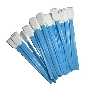 ZHUOJING SW-864B Hisopos de algodón sin pelusa para sala limpia industrial, con cabeza de poliéster y <span class=keywords><strong>punta</strong></span> de PP, <span class=keywords><strong>azul</strong></span>/verde, 100 unidades/bolsa - Product Image 2