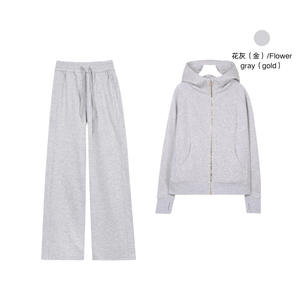 Ensemble de yoga d'hiver pour femmes, vêtements de fitness décontractés, <span class=keywords><strong>sweat</strong></span> à <span class=keywords><strong>capuche</strong></span> à fermeture éclair complète, <span class=keywords><strong>sweat</strong></span>-shirt de course, pantalon de jogging taille haute et doux pour femmes - Product Image 1