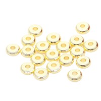 Entretoises de perles lâches en forme de roue en cuivre plaqué or 14K, inaltérables, lisses et plates, accessoires de bijoux DIY, vente en gros