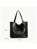 Sac fourre-tout spacieux en PU pour femme, nouveau modèle tendance, de luxe, personnalisé, minimaliste, pour le bureau et les trajets quotidiens