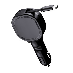 Cargador de Coche C21 con Cable Retráctil Integrado, Puerto <span class=keywords><strong>IOS</strong></span> Tipo-C, PD 3.0, Carga Rápida de 30W, Encendedor de Cigarrillos, Cargador para Vehículo C1 - Product Image 1