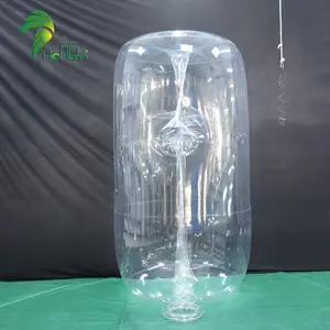 HongYi New Design Man Shape Inside Inflatable Suit Transparent Cylinder Suit Inflatable Clear Bubble Suits