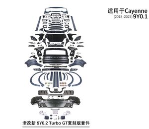 Facelift pour Porsche <span class=keywords><strong>Cayenne</strong></span> 9Y0.1 2018-2023 À 9Y0.2 2024 kit carrosserie Version coupe Turbo assemblage de barre avant - Product Image 6