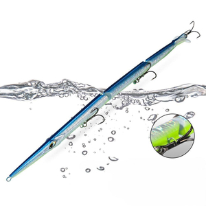 Leurre de pêche en eau salée le plus performant : Jig métallique 30,6g 255mm, leurre de traîne multi-articulé 3 sections, leurre artificiel coulant type Swimbait - Product Image 1