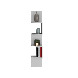 Étagère murale flottante Roy Corner à 4 niveaux, blanche, moderne - Product Image 6