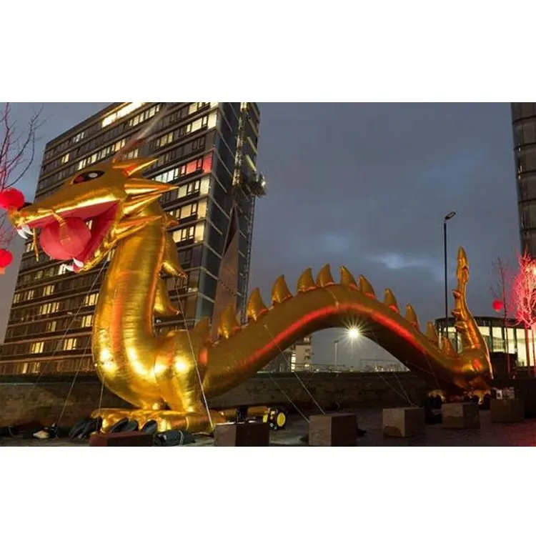 customized Inflatable Golden Chinese Dragon model Balloon for new year