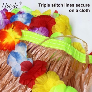 Gonna da Tavolo Verde Luau 9 Piedi X29 con Motivo Hibiscus per Feste Hawaiane, Accessori per Feste Luau SD761 - Product Image 6