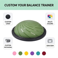 Ballon d'équilibre multicolore pour entraînement fitness, renforcement du tronc et stabilité, 58 cm, antidérapant, demi-ballon de yoga avec pompe