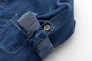 도매 2022 봄 새로운 어린이 셔츠 씻어 실크 자켓 얇은 코트 아기 데님 셔츠 소년 청바지 코트 - Product Image 5