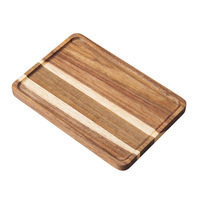 Acacia houten rechthoekige massieve dienblad - modern minimalistisch design, afkomstig uit China, voor thee, fruit & gebak, opbergbak, houten servies, met logo.