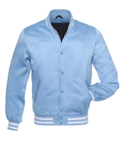 OEM ODM, veste universitaire en satin avec patchs au design personnalisé, broderie d'appliques, impression par sublimation, blouson de baseball, blouson en satin