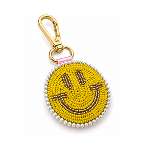 Porte-clés artisanal Sstringz avec visage souriant perlé, breloque de sac colorée et mignonne, accessoire cadeau personnalisé pour clés, sacs à dos et sacs à main - Product Image 2