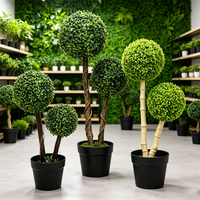 Arbre topiaire artificiel en buis à double boule, fausse sphère verte, plante en pot, pour mariage et remise de diplôme, imperméable et durable