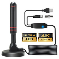 Antena de TV Digital DVB-T2 de Alto Rendimiento 4K 8K para Interiores, de Acero, con Amplificador de Largo Alcance y Canales Gratuitos a Nivel Mundial