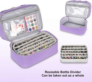 Free Sample Nail Polish Carrying Case Bag-Holds 30 <b>Bottles</b>, Double-Layer Nail Polish Storage and Nail Dryer Case - Product Image 5