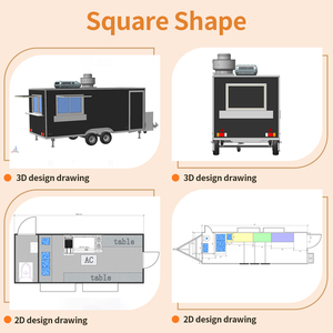 CAMPTRL CE DOT Certified Square Food Trailer Mobile Coffee Bakery Food Truck Street Coffee Bar with LED Light for Europe USA - Product Image 6