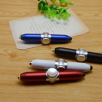 Stylo à bille multifonction 4 en 1, nouveauté, gadget amusant, fidget spinner, lumière led